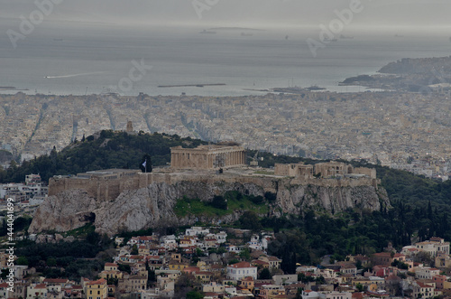 Iconic view of the Acropolis of Athens, Greece