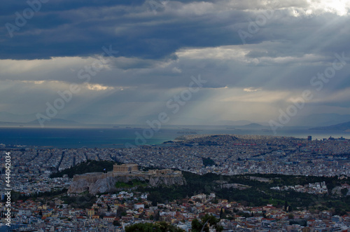 Iconic view of the Acropolis of Athens, Greece