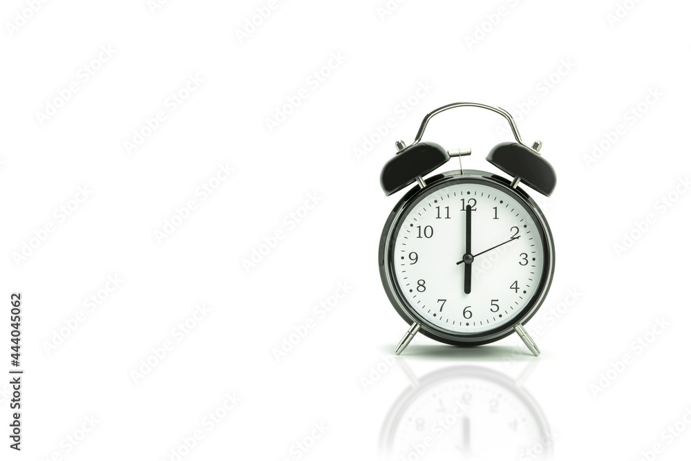 Retro alarm clock on a white background Retro alarm clock on a white background