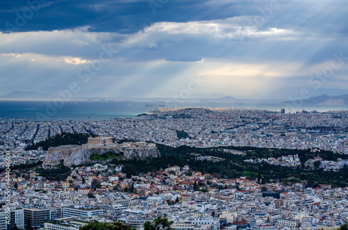Iconic view of the Acropolis of Athens, Greece © panosk18