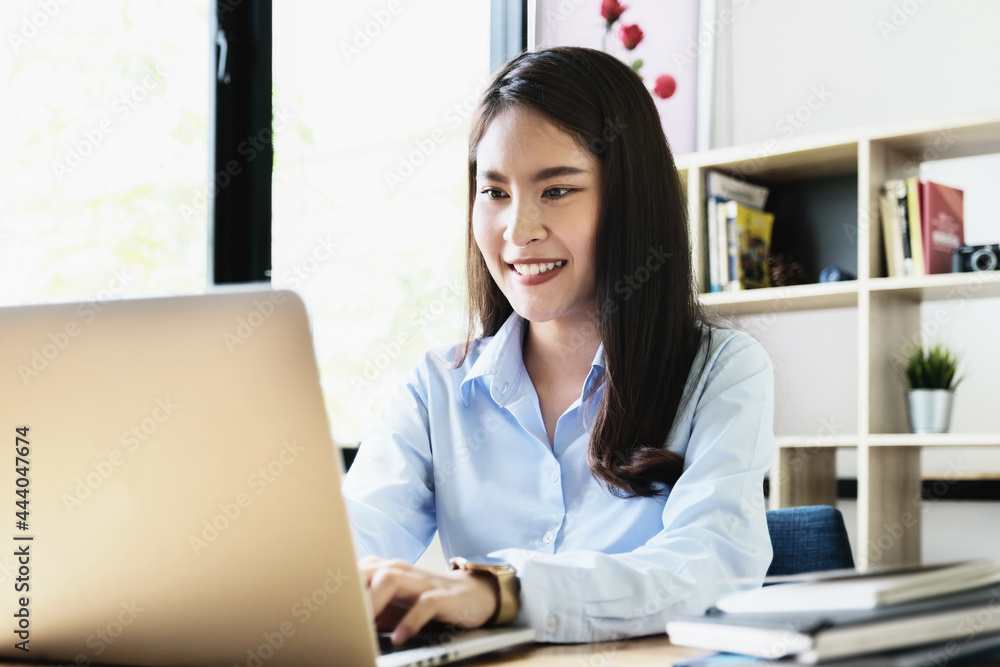freelance concept,female using computers to design work as ordered by customers. freelance concept,female using computers to design work as ordered by customers.