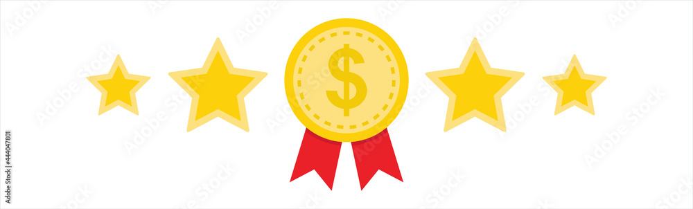 Achievement award. Medal, reward, prize, success, award concepts. Vector illustration. Achievement award. Medal, reward, prize, success, award concepts. Vector illustration.