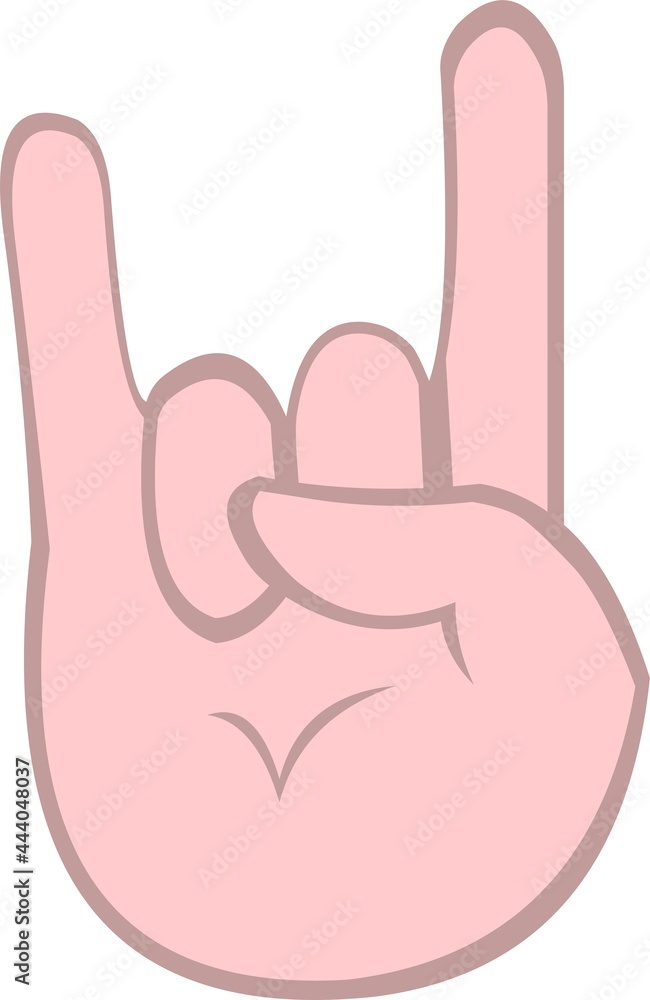 Fototapeta premium Vector emoticon illustration of a hand making horns with its fingers