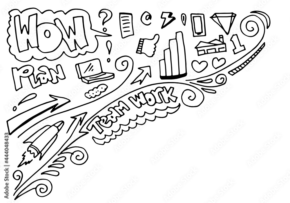 Vector line art Doodle cartoon set of objects and symbols on the Social Media theme. Vector line art Doodle cartoon set of objects and symbols on the Social Media theme.