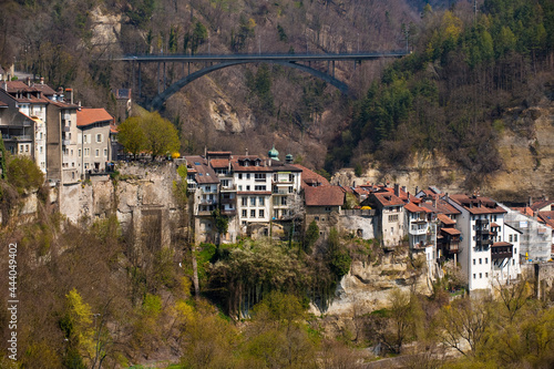 Die historische Altstadt von Fribourg in der Schweiz im Kanton Schwyz