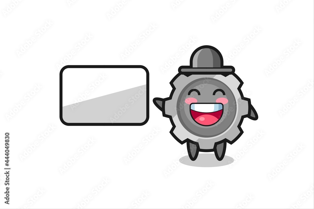 gear cartoon illustration doing a presentation gear cartoon illustration doing a presentation
