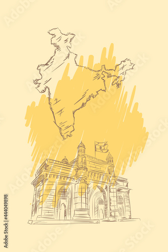 temple gateway and map of india