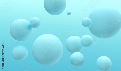 bubbles in blue background. blue sphere. light blue background
