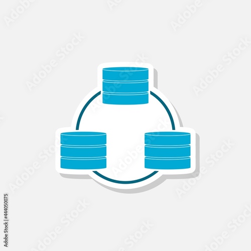 Connected data icon isolated on gray background