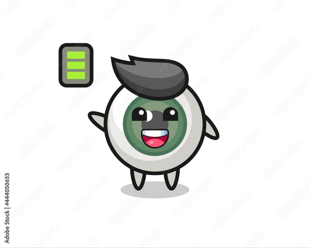 eyeball mascot character with energetic gesture eyeball mascot character with energetic gesture