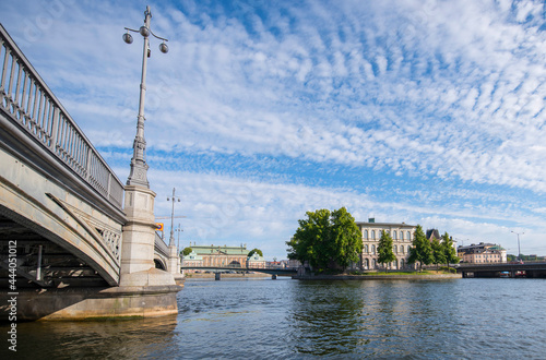 The bridge Vasabron in Stockholm and the island Strömsborg. photo
