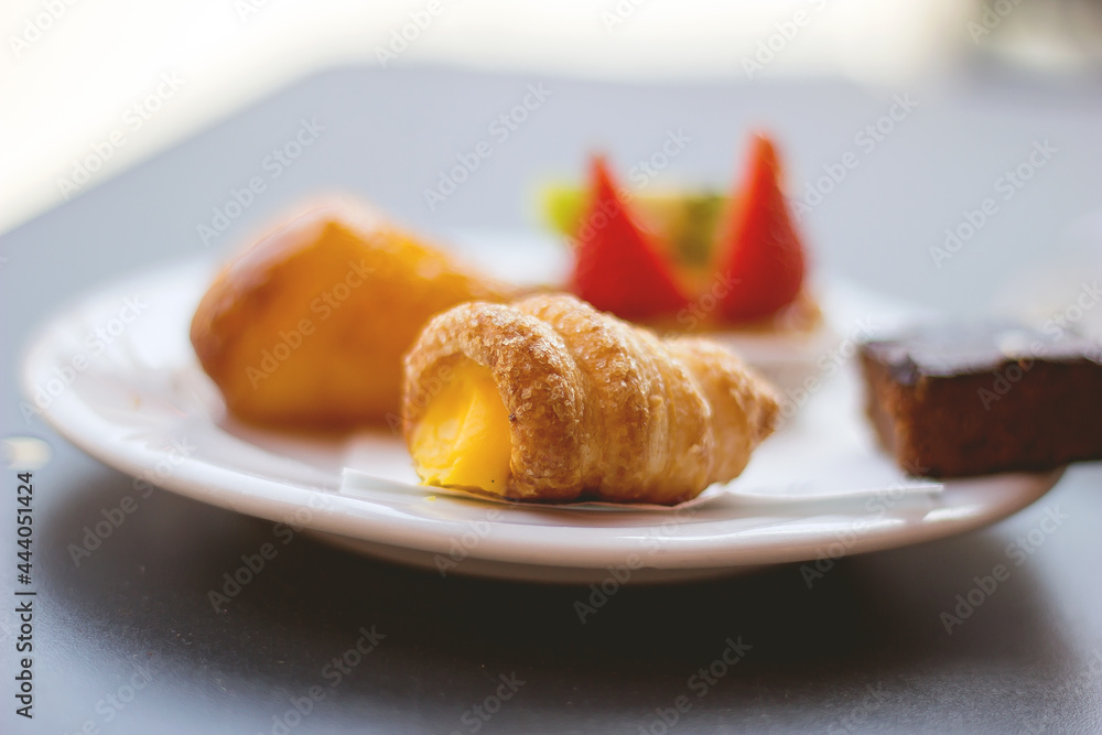 Pastries, custard and chocolate desserts Pastries, custard and chocolate desserts