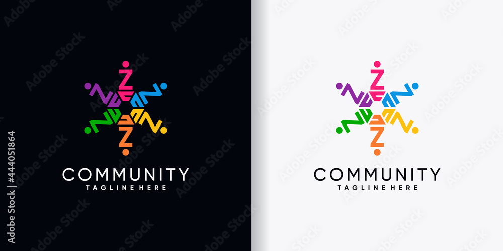 Community logo design initial letter Z with creative concept Community logo design initial letter Z with creative concept