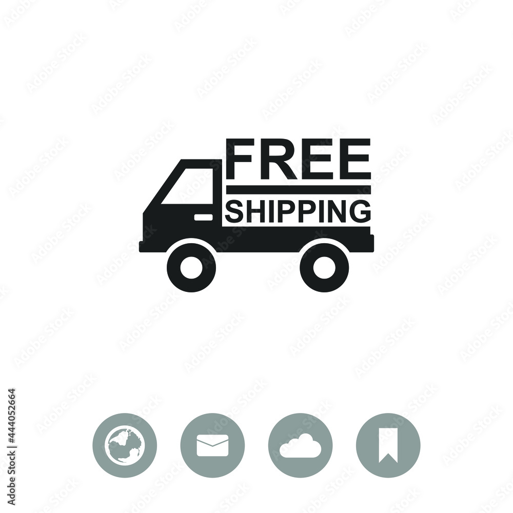 Truck vector icon. Free shipping sign. Truck vector icon. Free shipping sign.