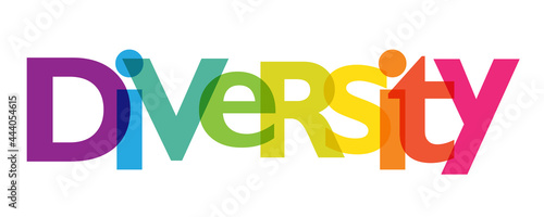 DIVERSITY vector rainbow gradient typography on white background