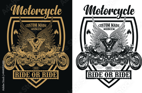 Custom motorcycle bike riding t-shirt design