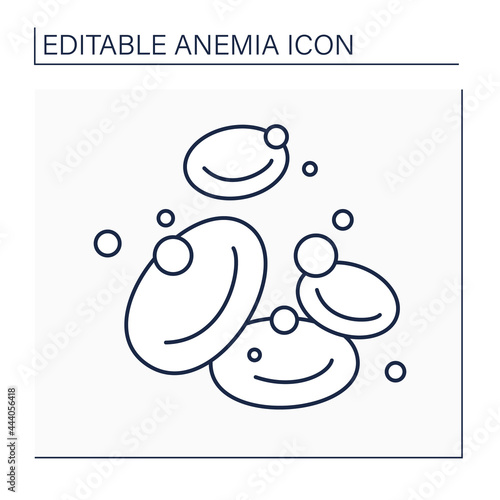 Hemoglobin line icon. Protein responsible for transporting oxygen in blood. Iron-containing protein. Anemia concept. Isolated vector illustration. Editable stroke