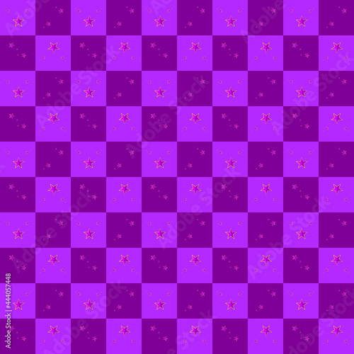 Purple plaid stars fabric textile abstract background vector illustration pattern seamless 