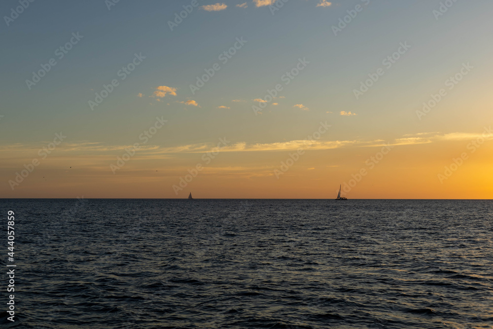 sailboat on sunset