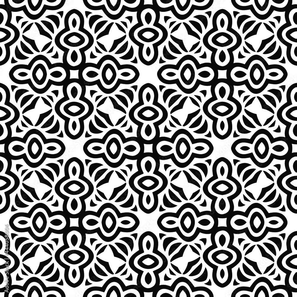 floral seamless pattern background.Geometric ornament for wallpapers and backgrounds. Black and white pattern. floral seamless pattern background.Geometric ornament for wallpapers and backgrounds. Black and white pattern.