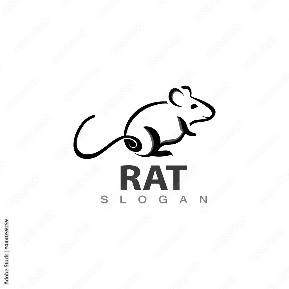 Rat line unique animal logo icon designs template vector