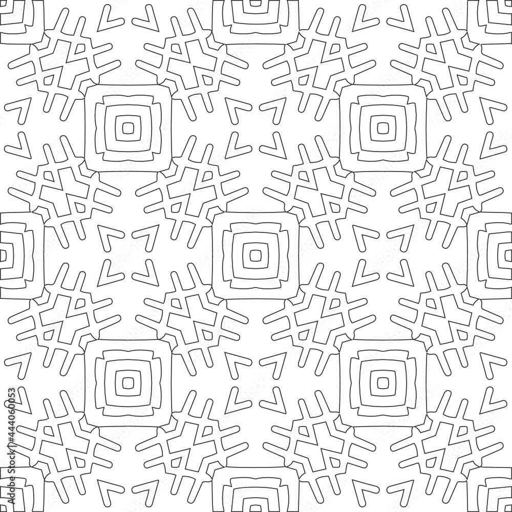 Fototapeta Vector pattern with symmetrical elements . Modern stylish abstract texture. Repeating geometric tiles from striped elements. pattern.