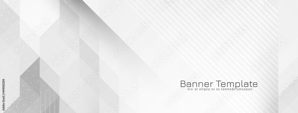 Obraz premium Futuristic gray and white crsytal mosaic geometric banner