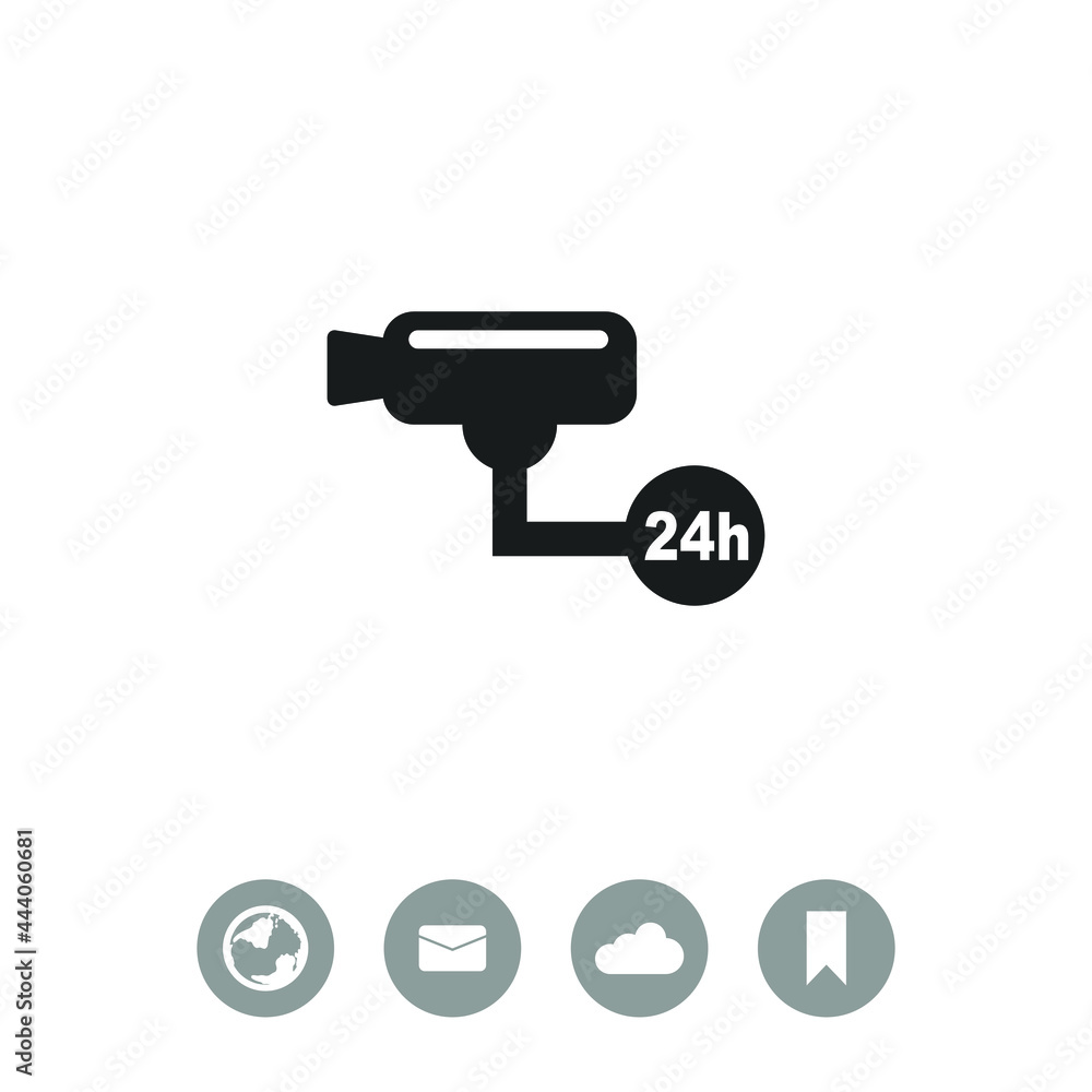 Surveillance camera (CCTV). Warning vector icon. Surveillance camera (CCTV). Warning vector icon.