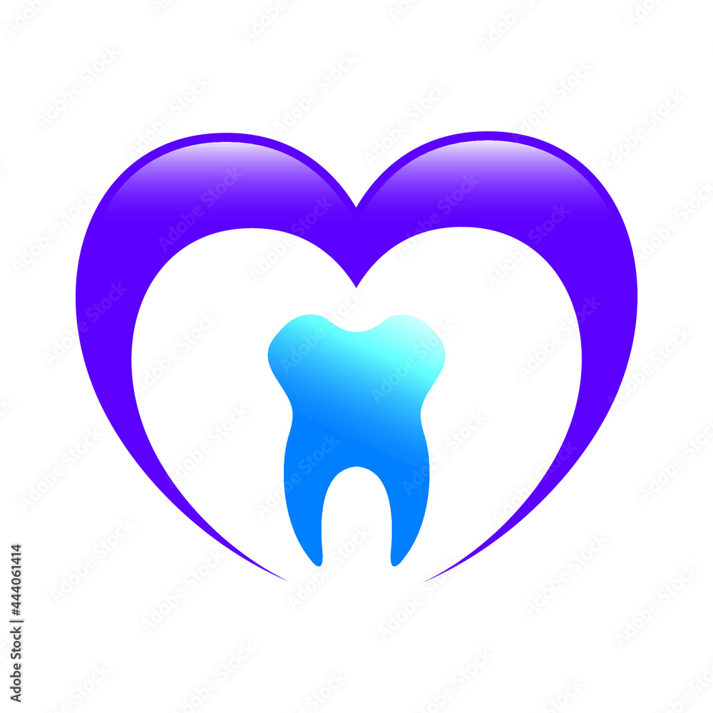 tooth with heart vector icon tooth with heart vector icon