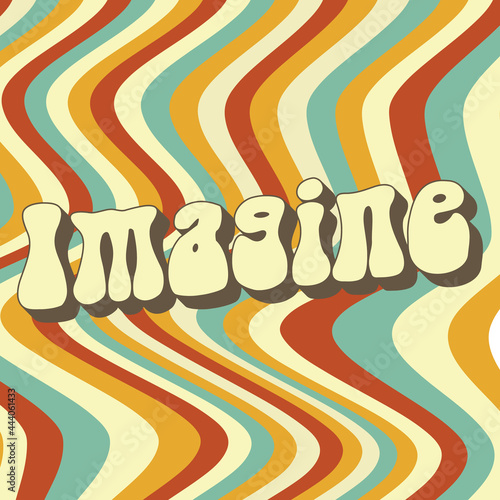 imagine hippie pacific vintage 60's lettering vector typography