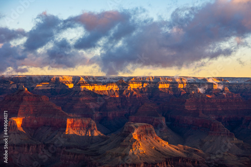 beautiful sunrise over the Grand Canyon in mid February