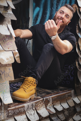 Nice red-haired boy smiling