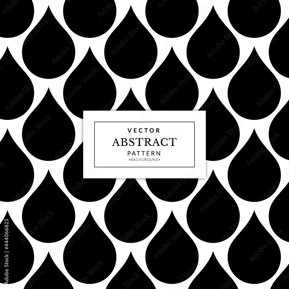 Abstract geometric seamless pattern with black water drop background. Banners design and web, internet ads. Vector abstract backgrounds.