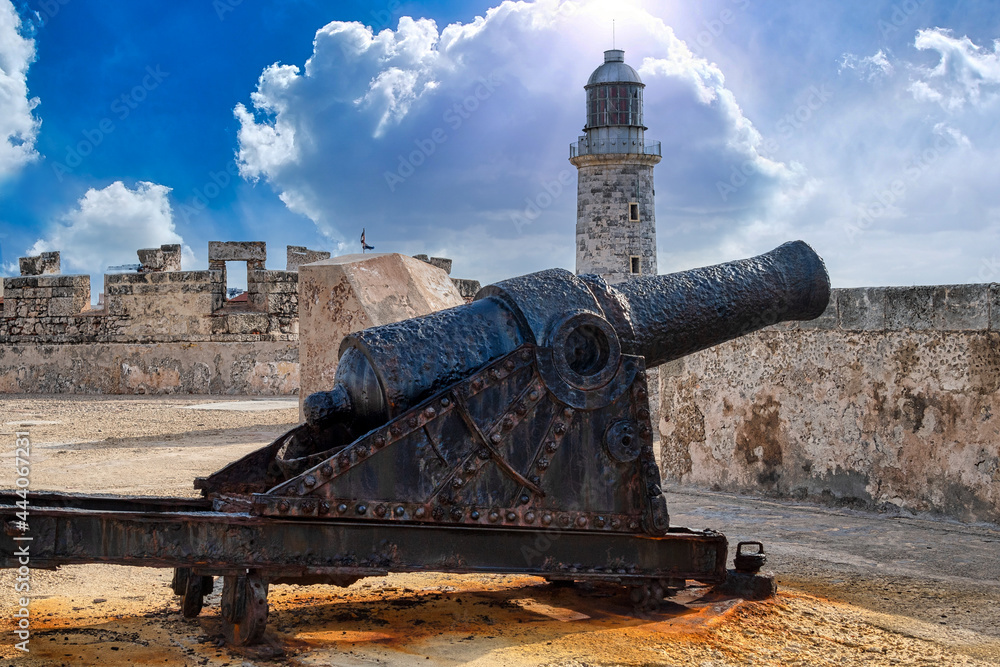 Colonial Spanish Castle of El Morro in Havana, Cuba. Unesco World Heritage Site