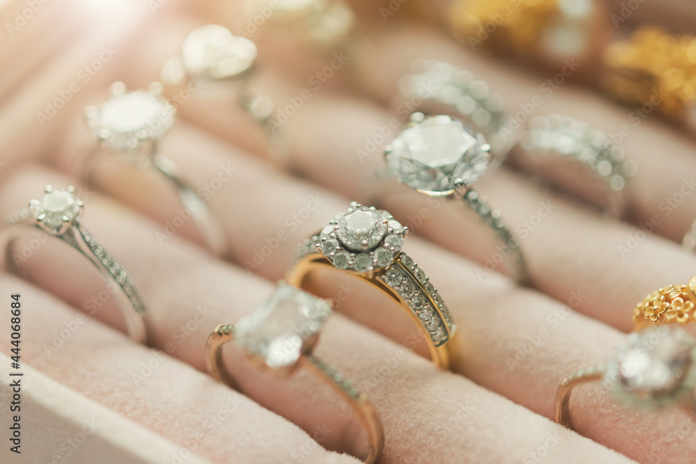 Jewelry diamond rings in box