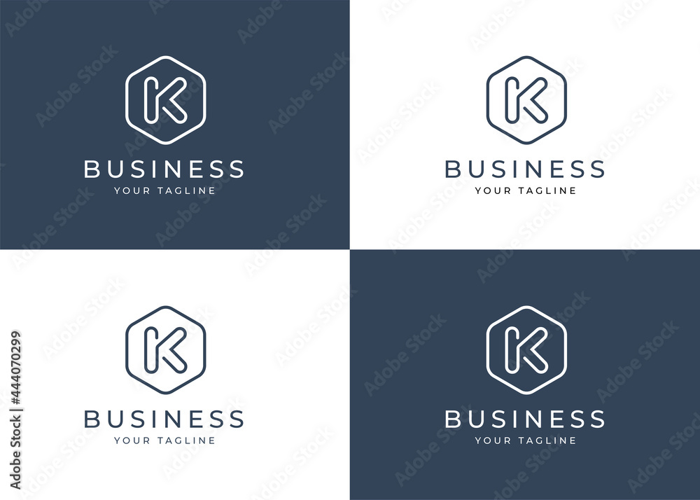 Minimalist letter K logo design template with geometric shape, vector illustration Minimalist letter K logo design template with geometric shape, vector illustration