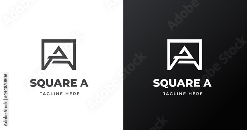 Minimalist monogram Letter A logo design template. vector illustration