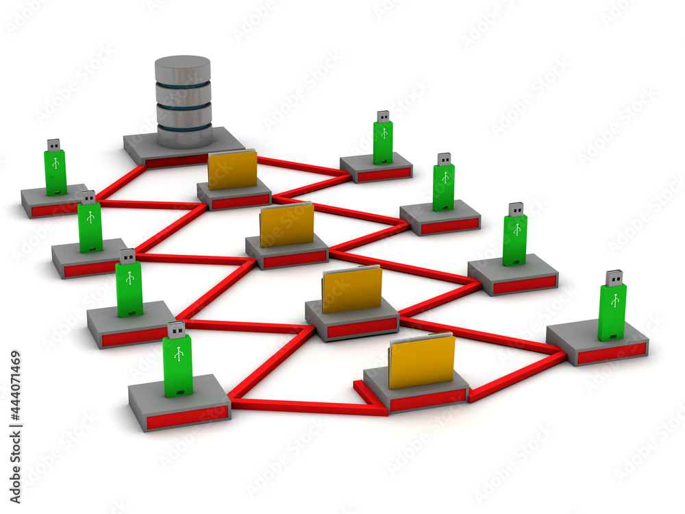 database storage concept on servers . 3D image database storage concept on servers . 3D image