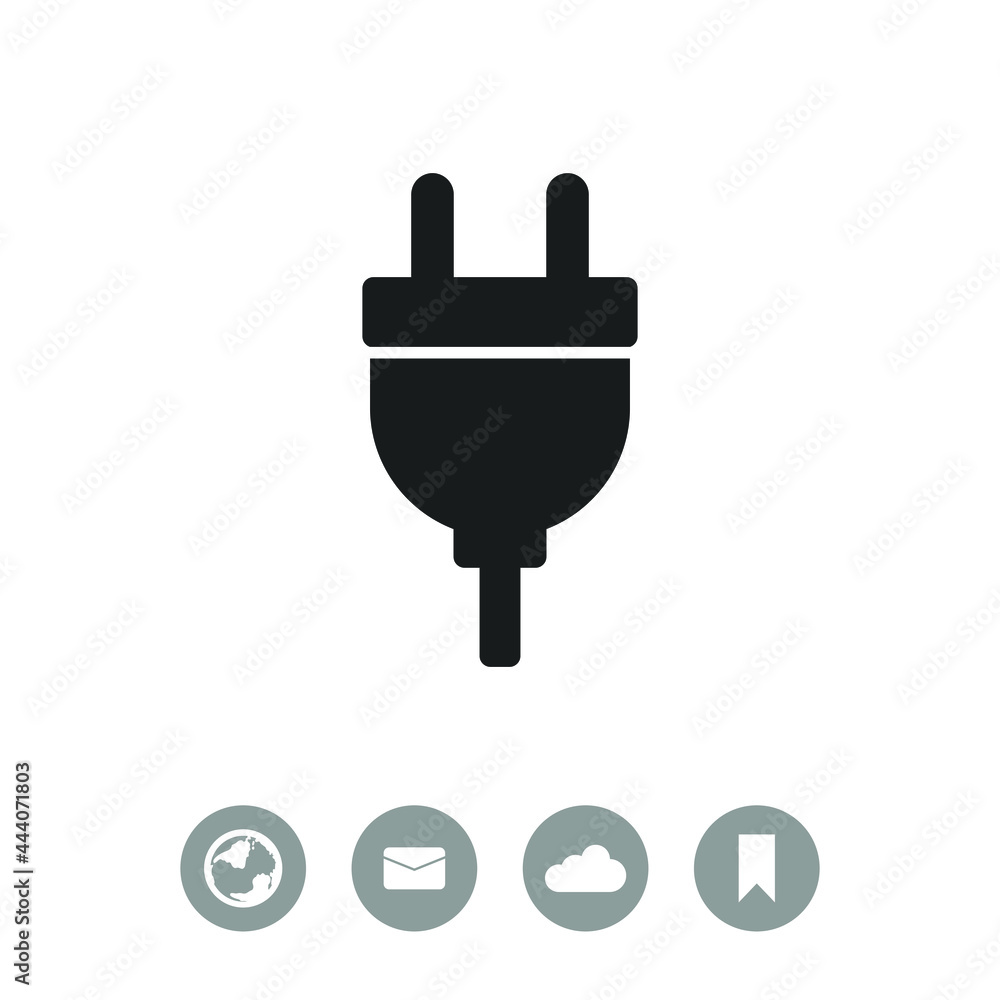 Electric plug vector icon. Electric plug vector icon.
