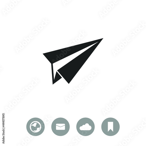 Paper airplane vector icon.