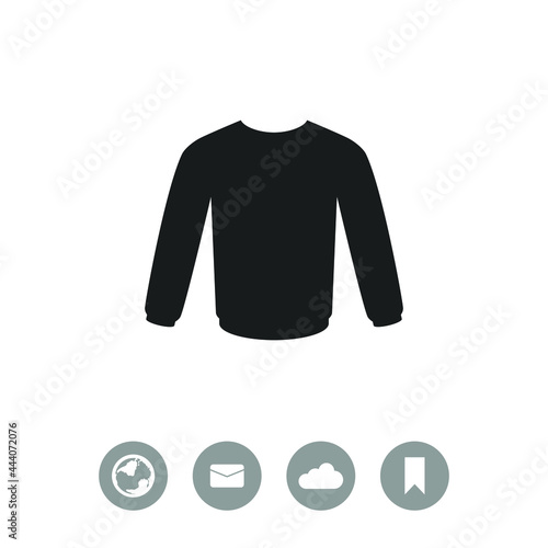Men's hooded sweatshirt vector icon. Raglan icon.