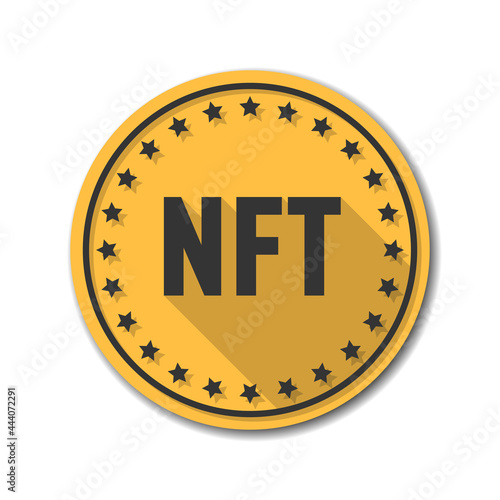 NFT crypto currency Token coin icon button illustration