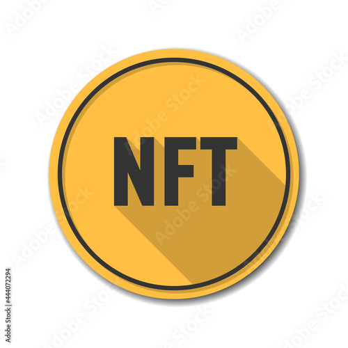 NFT crypto currency Token coin icon button illustration