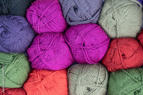 colorful wool balls as a background