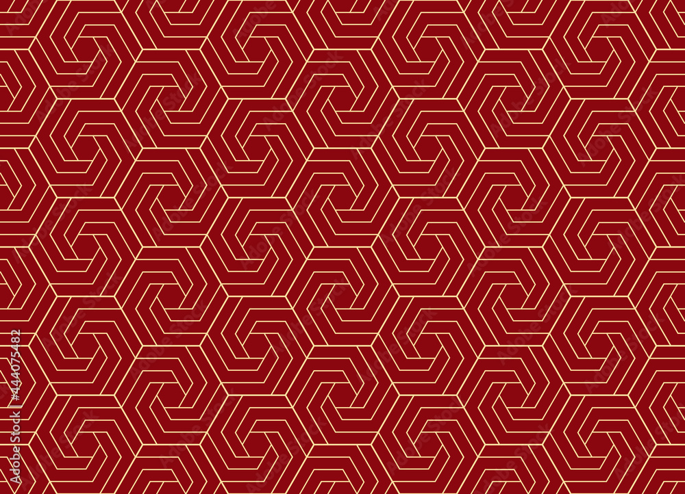 Abstract geometric pattern with stripes, lines. Seamless vector background. Gold and red ornament. Simple lattice graphic design Abstract geometric pattern with stripes, lines. Seamless vector background. Gold and red ornament. Simple lattice graphic design