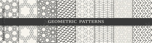 Photographie Set of geometric seamless patterns