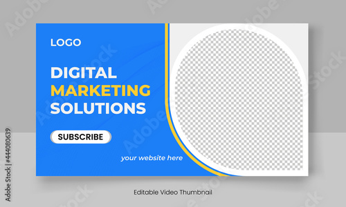 Fully editable youtube video thumbnail and live workshop business video template.Digital marketing web banner template.