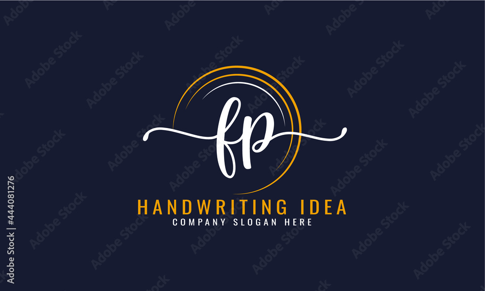 Initial F P, letter handwriting logo Design
 - obrazy, fototapety, plakaty 