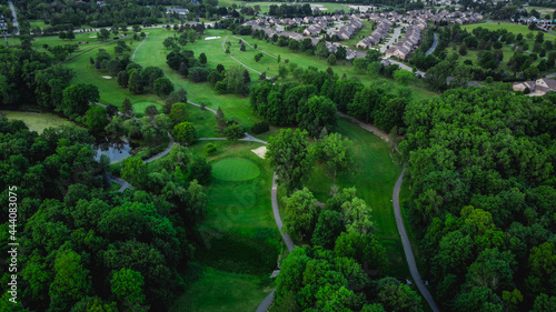 aerial view of golf course and golf holes © Lucas