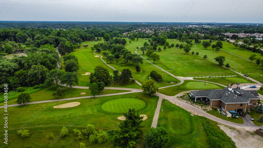 Golf Course from an Aerial View 